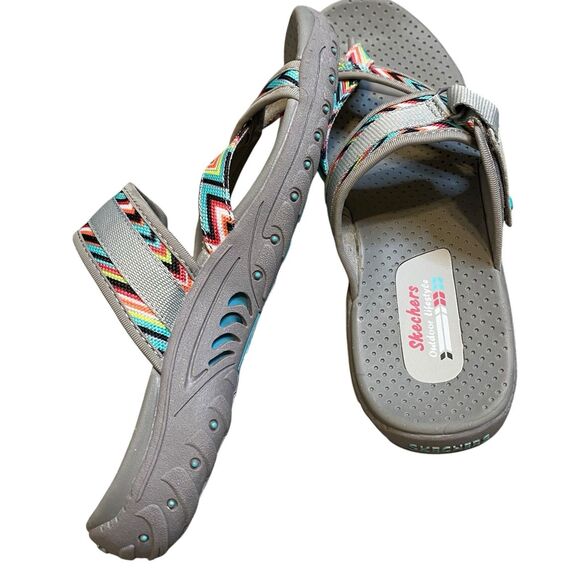 Skechers Thong Sandals Women 10 EU 40 Multicolor Strappy Adjustable Beach Casual - Picture 9 of 11